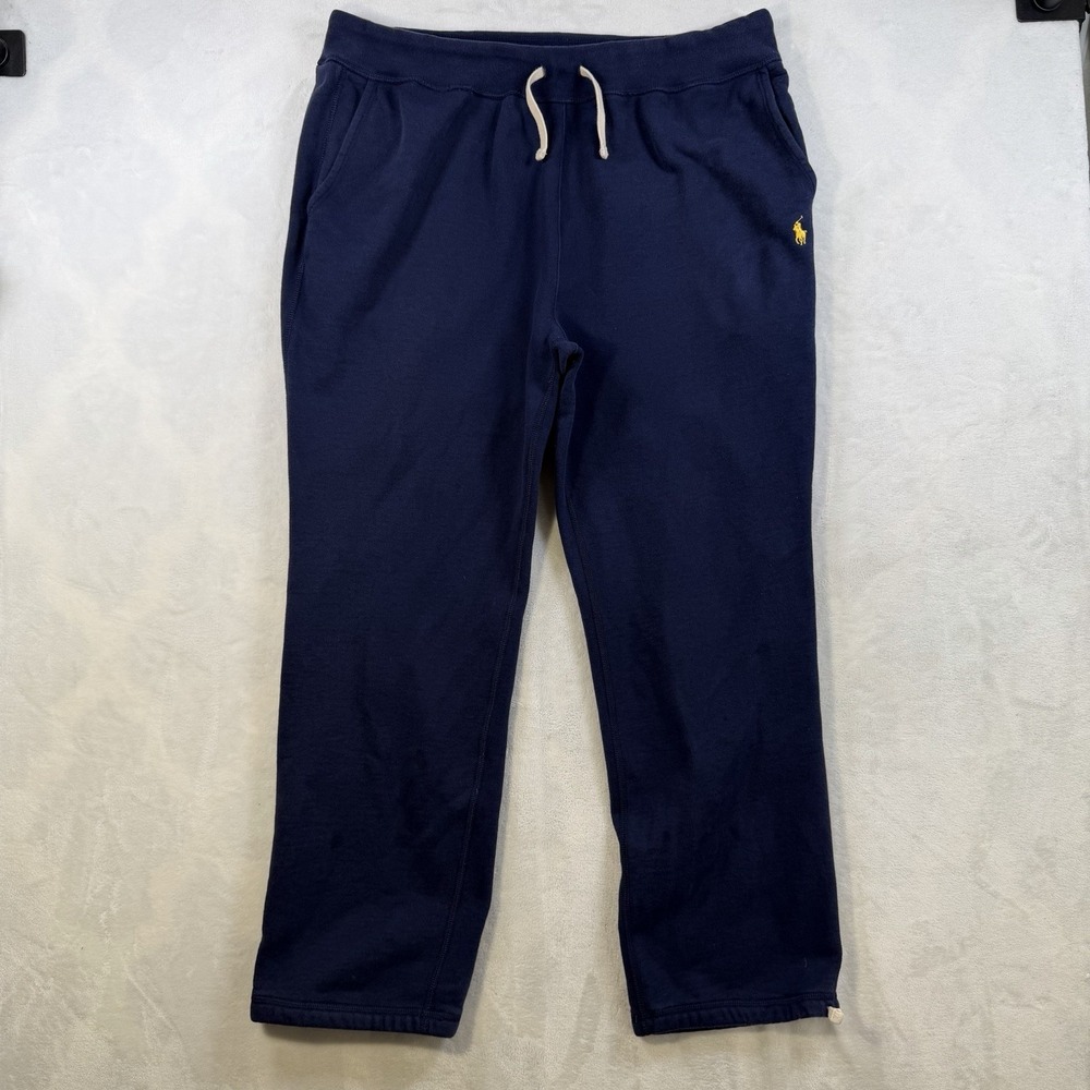 Polo Ralph Lauren CRUISE NAVY BLUE Fleece Jogger Pants YELLOW PONY Mens Size 2XL
